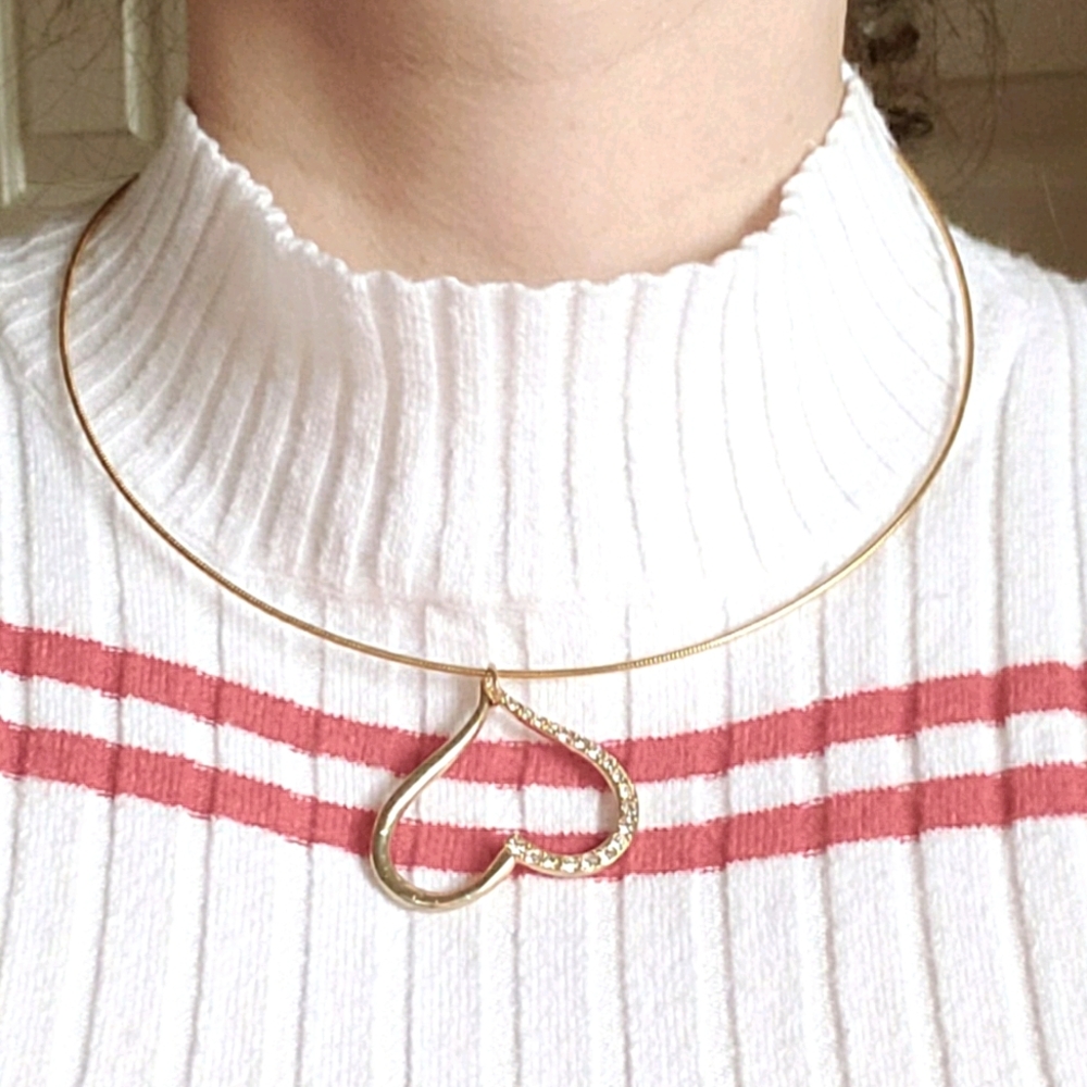 Stud Heart Collar / Choker Necklace